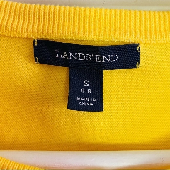 Land's End L/S Botton Up Cotton Blend Cardigan Butter Yellow Size SMALL (6-8) - Picture 3 of 8